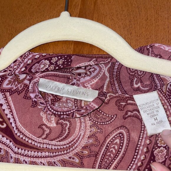 Valerie Stevens Womens Paisley Patterned Robe With Lace Trim Medium - Picture 4 of 6